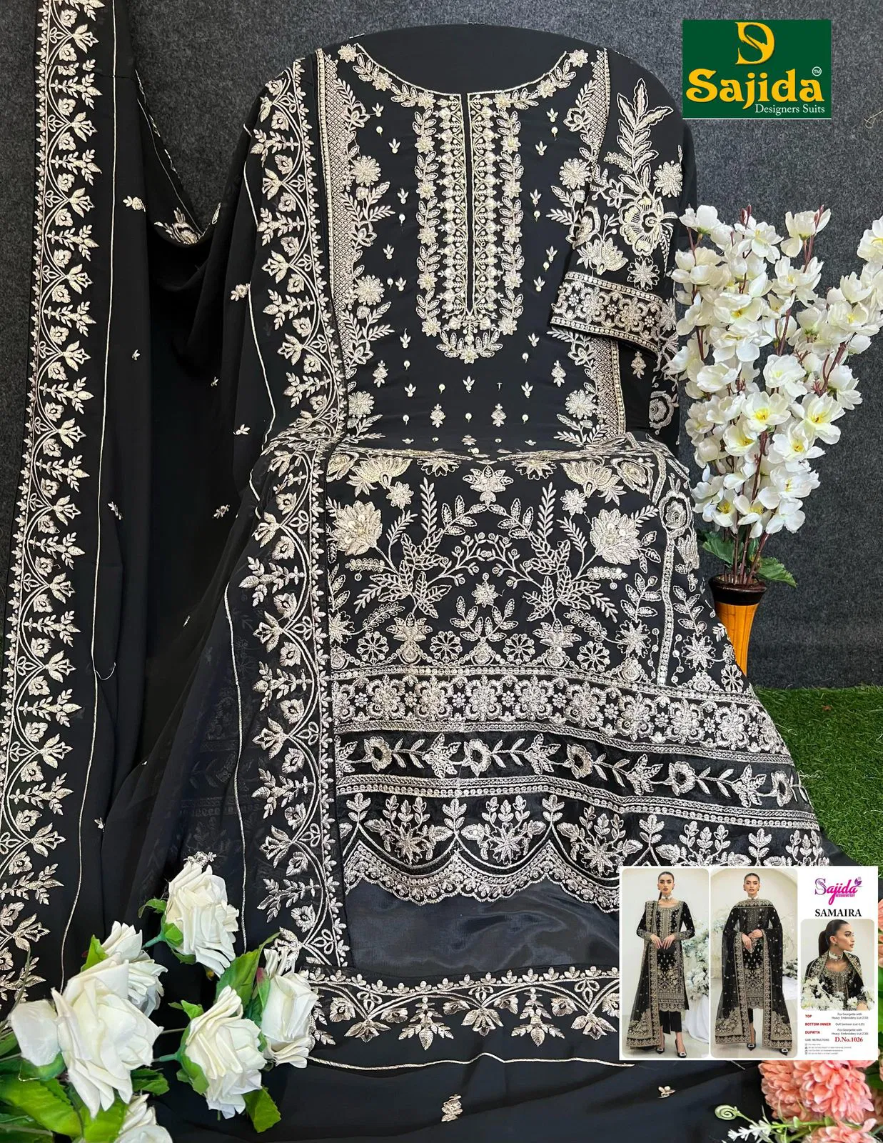 Samaira Vol 1 by Sajida Georgette Pakistani Salwar Kameez Exporters In India